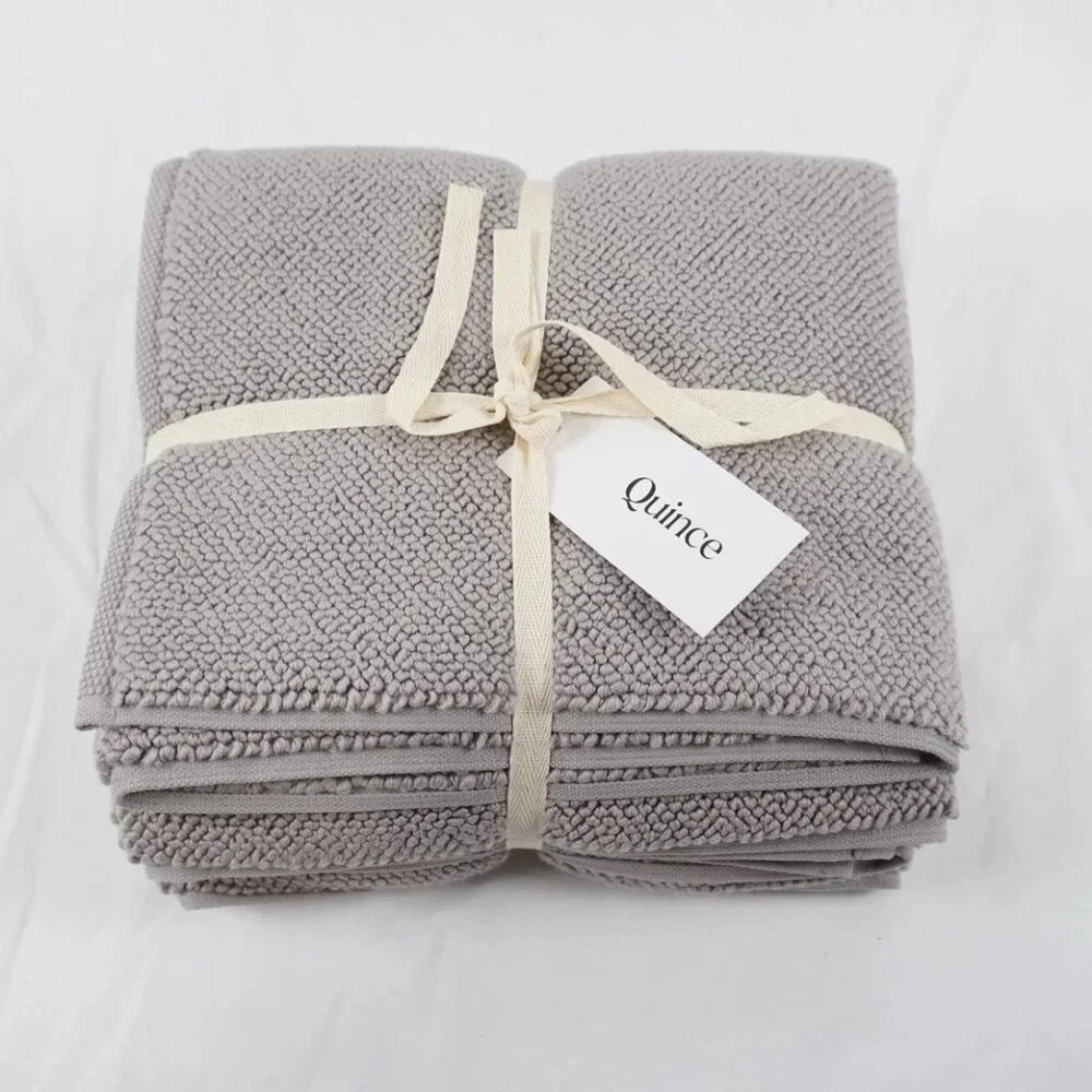quince cotton bath mat bundle set of 2 in grey